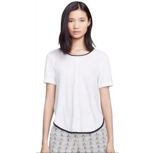 Rag & Bone White/Black Contrast Trim Blouse